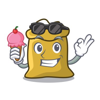 Dondurma un karakter karikatür tarzı vektör çizim ile