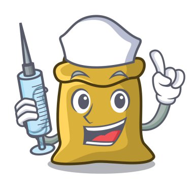 Hemşire un karakter karikatür tarzı vektör çizim