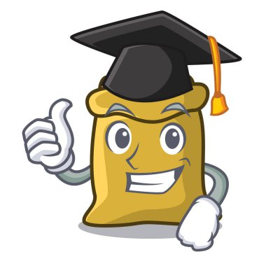 Mezuniyet un karakter karikatür tarzı vektör çizim