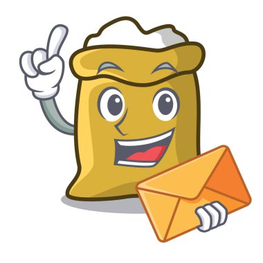 Zarf un karakter karikatür tarzı vektör çizim ile