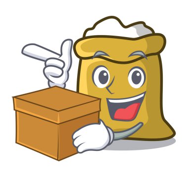 Kutusu un karakter karikatür tarzı vektör çizim ile