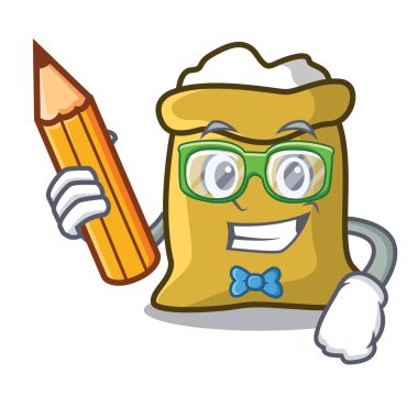 Öğrenci un karakter karikatür tarzı vektör çizim