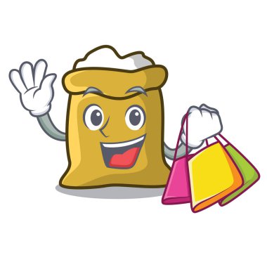 Alışveriş un karakter karikatür tarzı vektör çizim