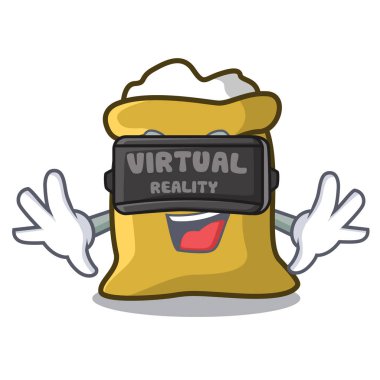 Sanal gerçeklik un maskot karikatür tarzı vektör çizim