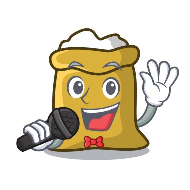 Şarkı un maskot karikatür tarzı vektör çizim