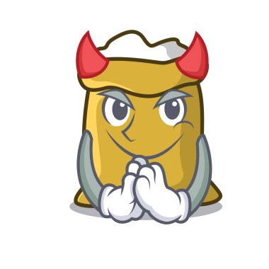 Şeytan un maskot karikatür tarzı vektör çizim