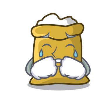 Un maskot karikatür tarzı vektör çizim ağlıyor