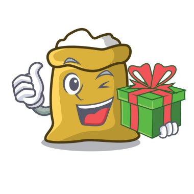 Hediyelik un maskot karikatür tarzı vektör çizim ile