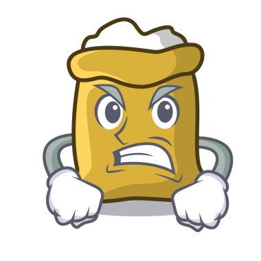 Kızgın un maskot karikatür tarzı vektör çizim