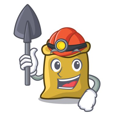 Madenci un maskot karikatür tarzı vektör çizim