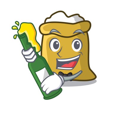 Bira un maskot karikatür tarzı vektör çizim ile