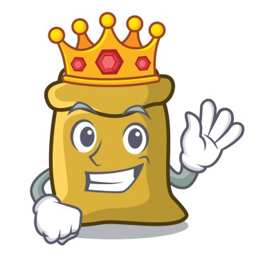 Kral un maskot karikatür tarzı vektör çizim