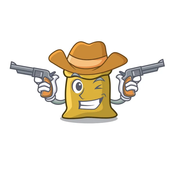 Cowboy Flour Character Cartoon Style Vector Illustration — Stock Vector
