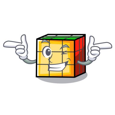 Wink rubik küp karakter karikatür