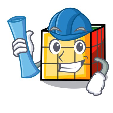 Mimar rubik küp karakter karikatür