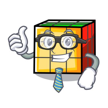 İşadamı rubik küp karakter karikatür