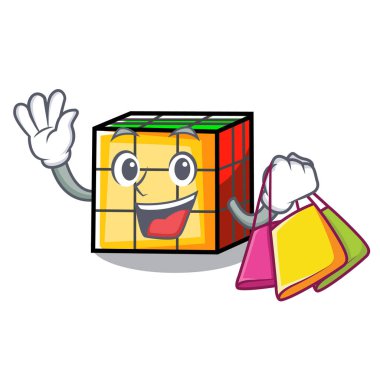 Rubik küp karakter karikatür alışveriş