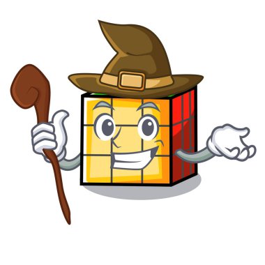 Cadı rubik küp maskot çizgi film