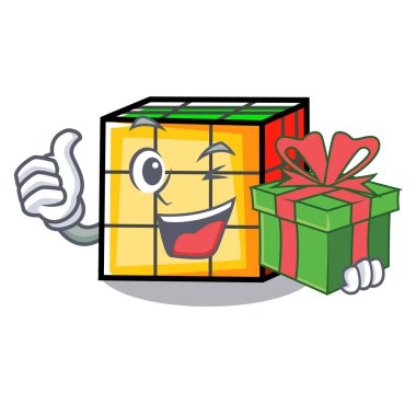 Hediye rubik küp maskot karikatür ile