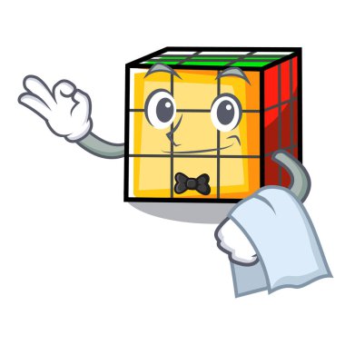Garson rubik küp maskot çizgi film