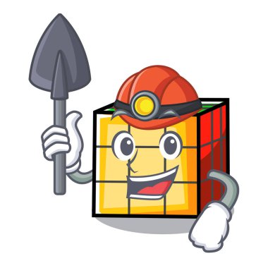 Madenci rubik küp maskot çizgi film
