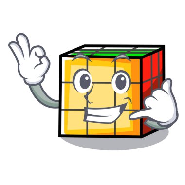 Rubik küp maskot karikatür ara beni