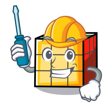 Otomotiv rubik küp maskot çizgi film