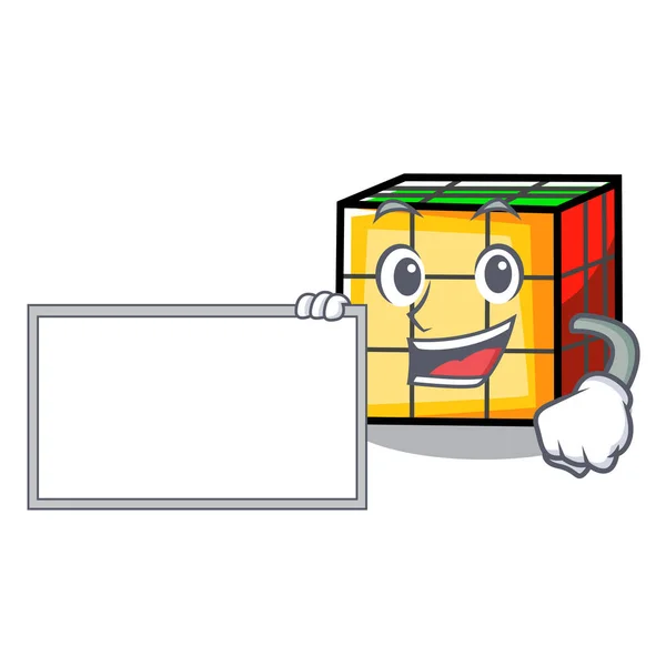 Mit Brett Rubik Cube Charakter Cartoon — Stockvektor
