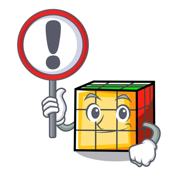 Mit Zeichen Rubik Cube Charakter Cartoon — Stockvektor