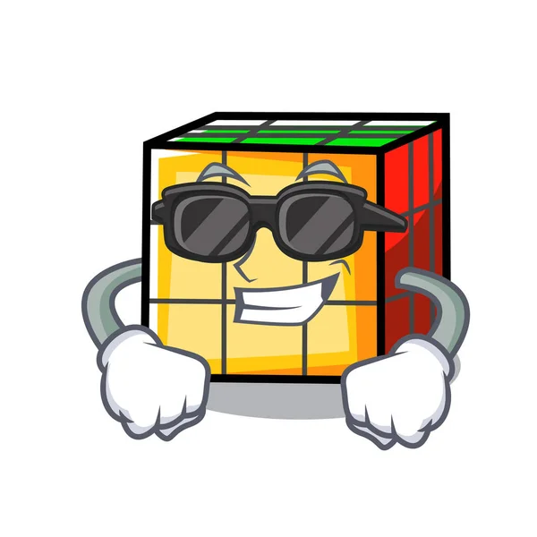 Super cool rubik cube character cartoon — Stock Vector