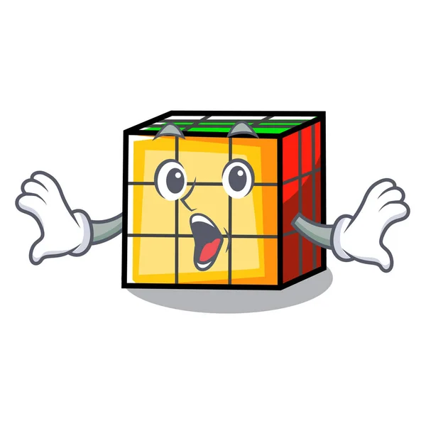 Mascotte surprenante de rubik cube dessin animé — Image vectorielle