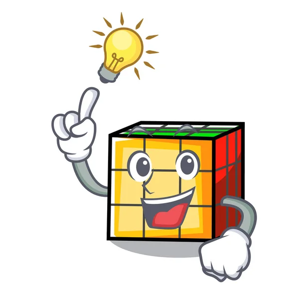 Avoir une idée rubik cube mascotte dessin animé — Image vectorielle