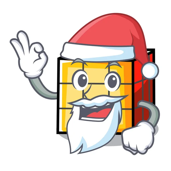 Santa rubik cube mascot cartoon — Stock Vector