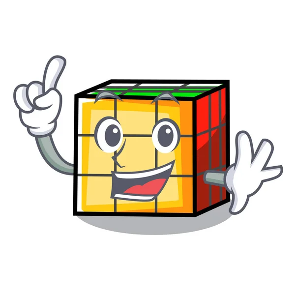 Finger Rubik Cube Maskottchen Karikatur — Stockvektor
