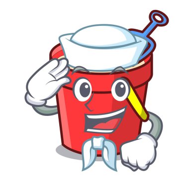 Denizci kum kova karakter karikatür