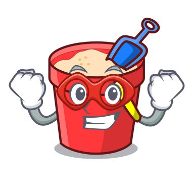 Süper kahraman kum kova karakter karikatür