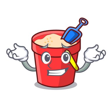 Kum kova karakter karikatür sırıtarak