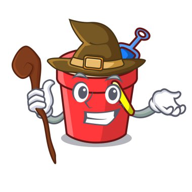 Cadı kum kova maskot çizgi film