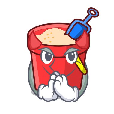 Şeytan kum kova maskot çizgi film