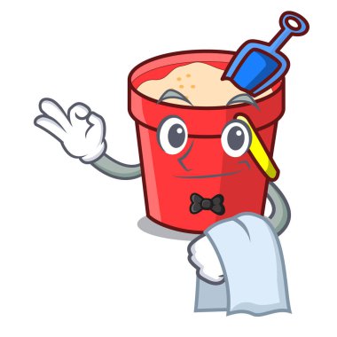 Garson kum kova maskot çizgi film