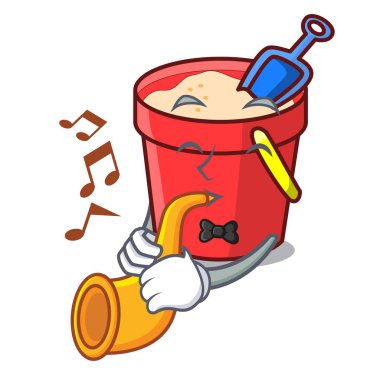 Trompet kum kova maskot karikatür ile