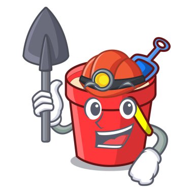 Madenci kum kova maskot çizgi film