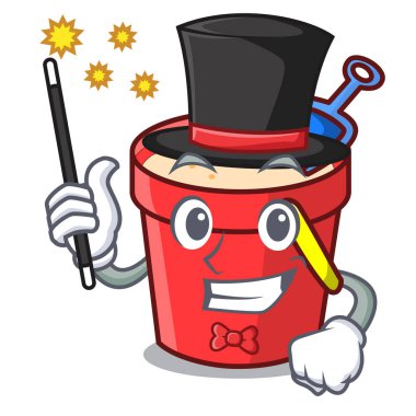 Sihirbaz kum kova maskot çizgi film