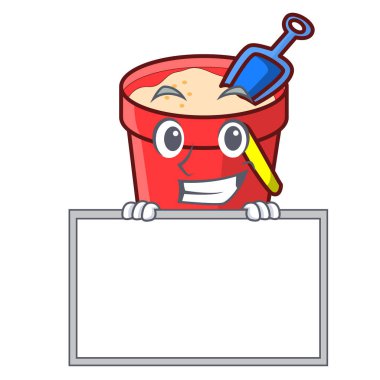 Yönetim Kurulu kum kova karakter karikatür ile sırıtarak