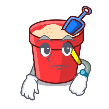 Kum kova maskot karikatür bekliyor