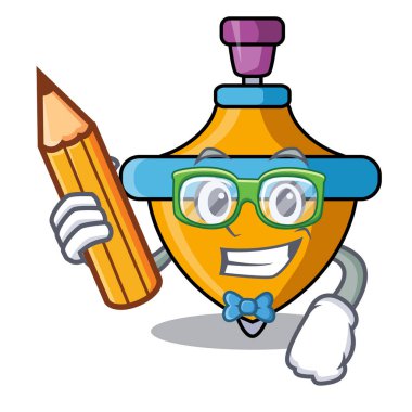 Öğrenci iplik üst karakter karikatür