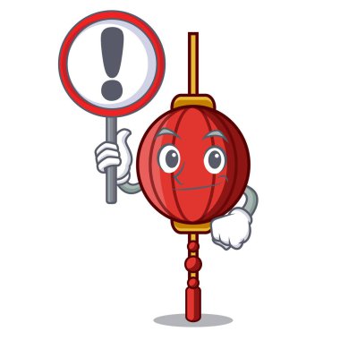 İşareti Çince fener karakter karikatür ile