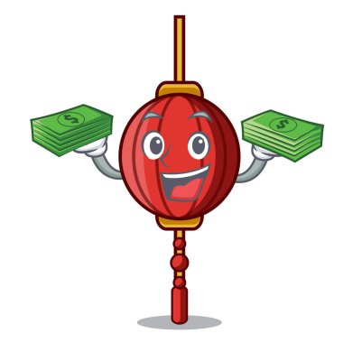 Para Çince fener maskot karikatür ile