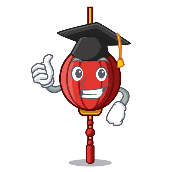 Graduation lanterne chinoise personnage dessin animé — Image vectorielle