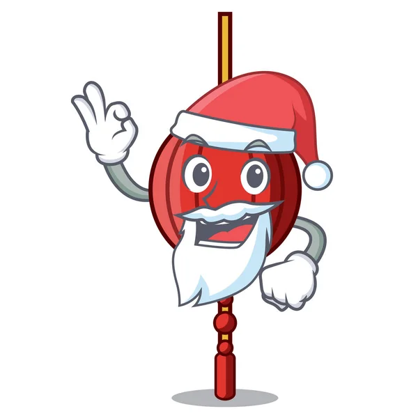 Santa chinese lantern mascot cartoon — Stock Vector